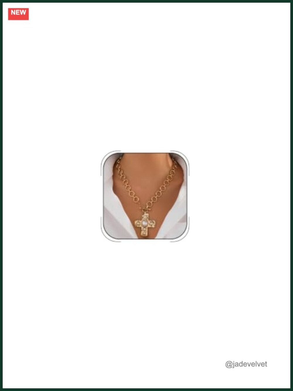 Chunky Hammered Cross Necklace Layered Baroque Pearl Pendant Women